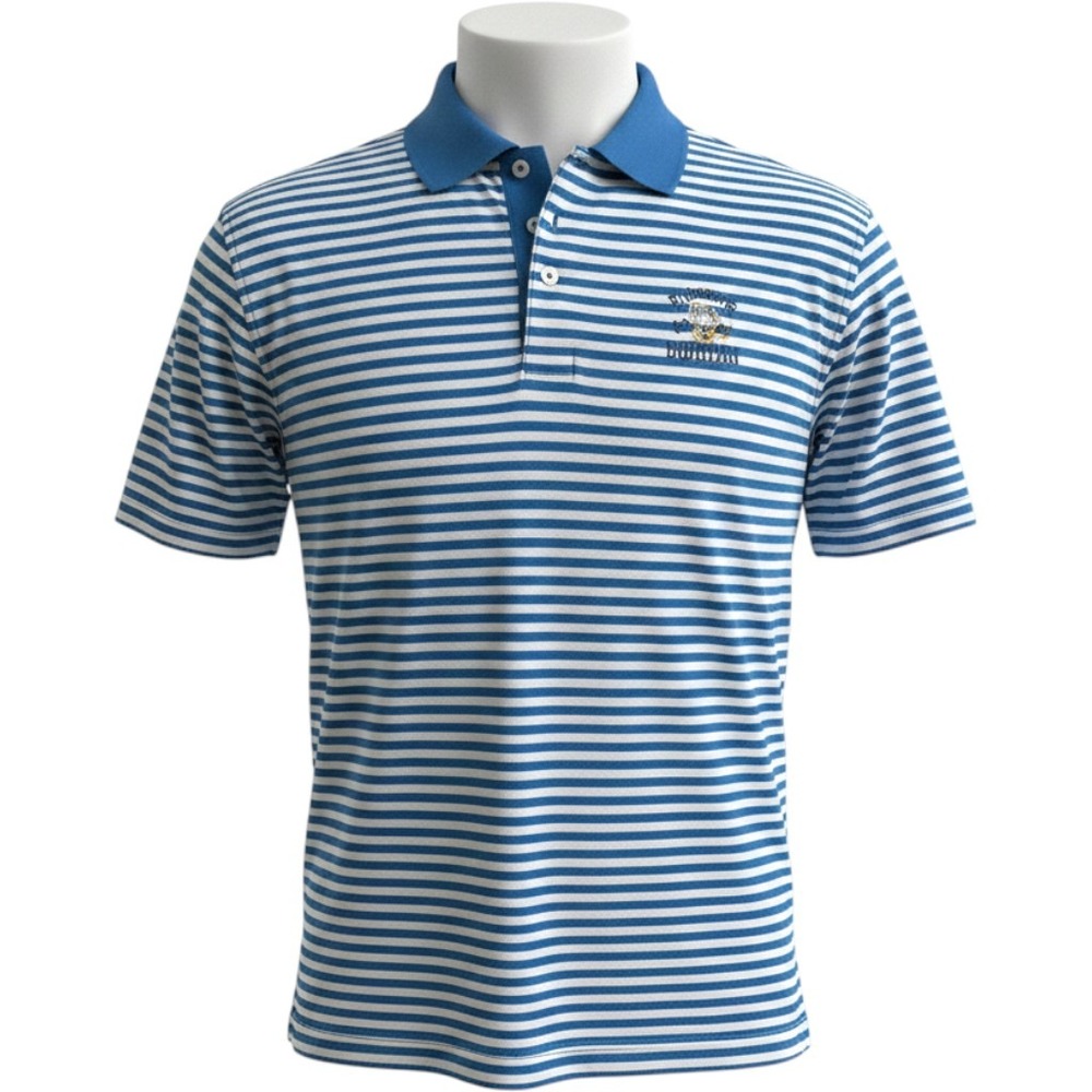 Fairway & Greene Mens 2006‎ US Open Winged Foot Striped Polo Shirt Blue White L